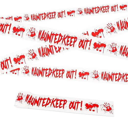 Halloween Safety Quarantine Warning Tape - Horror decorations for parties, bars and outdoor events, perfect for Halloween, Oktoberfest, Day of the Dead---z