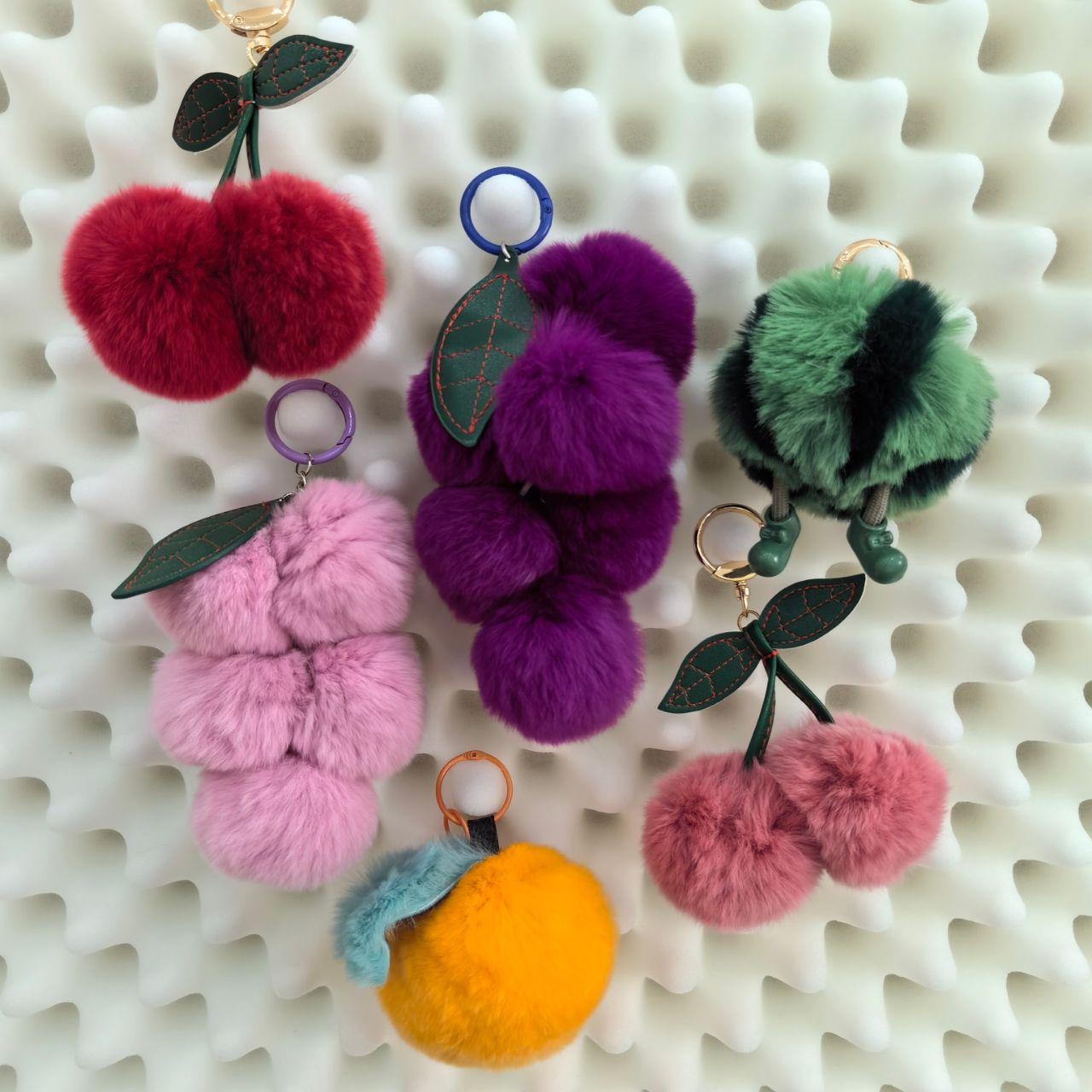 Fluffy Fruit Keychain/DIY Charms --z