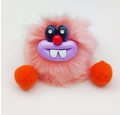 Fluffy Clown,Cuddly Clutch Keychain,Sausage Lips Wacky Rabbit Teeth Bag Charm Keychain---z