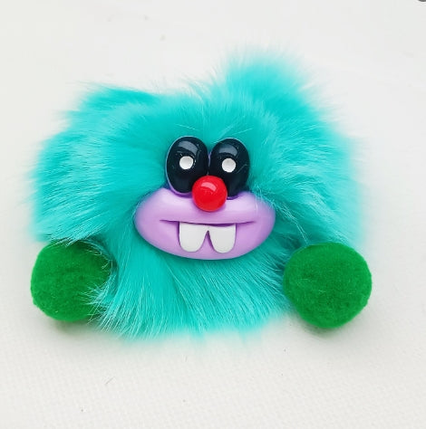 Fluffy Clown,Cuddly Clutch Keychain,Sausage Lips Wacky Rabbit Teeth Bag Charm Keychain---z