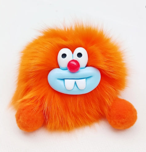 Fluffy Clown,Cuddly Clutch Keychain,Sausage Lips Wacky Rabbit Teeth Bag Charm Keychain---z