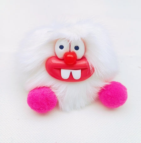 Fluffy Clown,Cuddly Clutch Keychain,Sausage Lips Wacky Rabbit Teeth Bag Charm Keychain---z