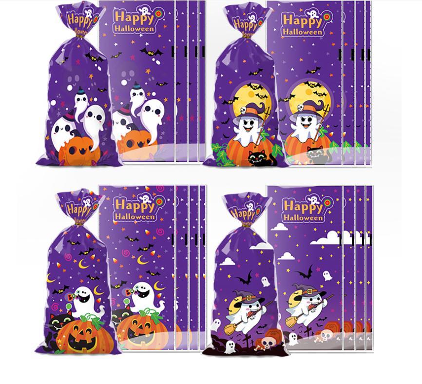 Halloween Candy Gift Bag Set - Durable PP materials, diverse ghost and pumpkin designs - Small gift for trick-or-treating parties --z