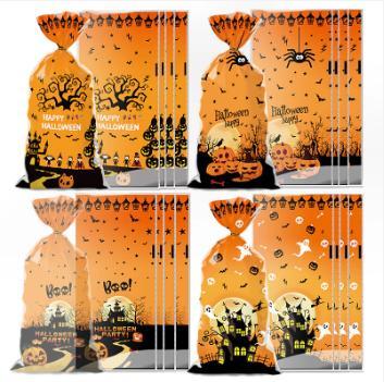 Halloween Candy Gift Bag Set - Durable PP materials, diverse ghost and pumpkin designs - Small gift for trick-or-treating parties --z