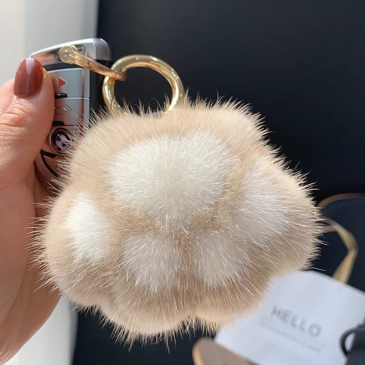 Fluffy Animals Keychain, Key Ring Purse Bag Backpack Car Key Charm --z