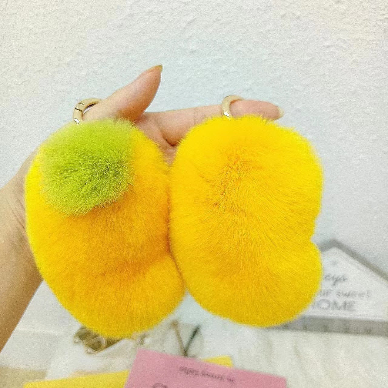 Fluffy Fruit Keychain/DIY Charms --z