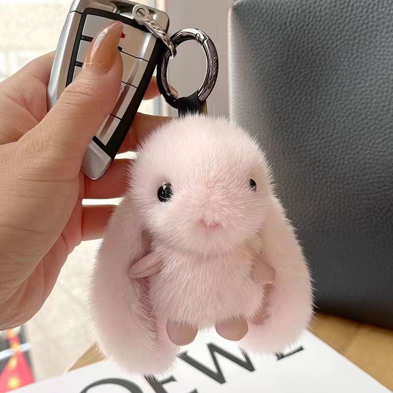 Fluffy Animals Keychain, Key Ring Purse Bag Backpack Car Key Charm --z